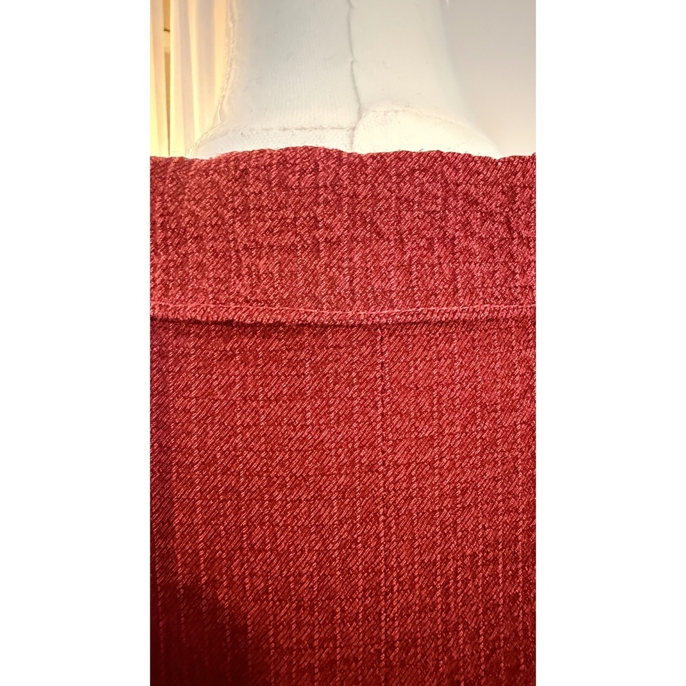Habitat Lagenlook Artsy Boho Toggle Button Red Crinkle Top XL - Picture 5 of 10